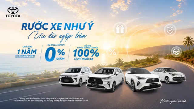 Toyota Việt Nam công bố chương trình ưu đãi cho khách hàng mua xe tháng 8/2026